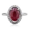 Image 3 : 14KT White Gold 3.65ct Ruby and Diamond Ring