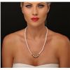 Image 1 : 18KT Yellow Gold 0.18ctw Diamond and  Pearl Necklace