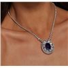 Image 1 : 18KT White Gold 21.80ct Tanzanite and Diamond Necklace