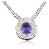 Image 3 : 18KT White Gold 21.80ct Tanzanite and Diamond Necklace