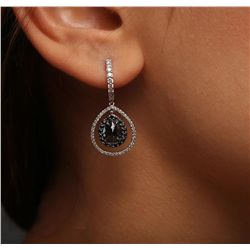 14KT White Gold 3.73ctw Black Diamond Earrings