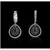 Image 3 : 14KT White Gold 3.73ctw Black Diamond Earrings