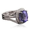 Image 2 : 14KT White Gold 5.00ct Tanzanite and Diamond Ring