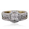 Image 2 : 14KT Two-Tone Gold 0.76ctw Brilliant Cut Diamond Wedding Set