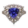 Image 1 : 14KT Yellow Gold 2.86ct Tanzanite and Diamond Ring