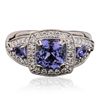 Image 3 : 18KT White Gold 2.56ctw Tanzanite and Diamond Ring