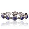 Image 3 : 14KT White Gold 24.00ctw Tanzanite and Diamond Bracelet