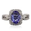 Image 3 : 18KT White Gold 1.79ct Tanzanite and Diamond Ring