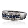 Image 2 : 14KT White Gold 0.92ctw Sapphire and Diamond Ring