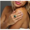 Image 1 : 14KT White Gold 6.12ct Emerald and Diamond Ring