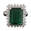 Image 3 : 14KT White Gold 6.12ct Emerald and Diamond Ring