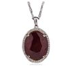 Image 3 : 14KT White Gold 19.89ct Ruby and Diamond Pendant With Chain