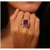 Image 1 : 14KT White Gold 12.53ct Ruby and Diamond Ring