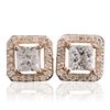 Image 3 : 14KT Rose Gold 1.68ctw Diamond Earrings