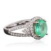 Image 2 : 14KT White Gold 2.22ct Emerald and Diamond Ring