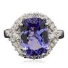 Image 1 : 14KT White Gold 4.55ct Tanzanite and Diamond Ring