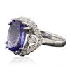 Image 2 : 14KT White Gold 4.55ct Tanzanite and Diamond Ring