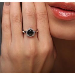 14KT White Gold 1.54ctw Black Diamond Ring