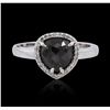 Image 3 : 14KT White Gold 1.54ctw Black Diamond Ring