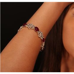 14KT Yellow Gold 30.97ctw Ruby and Diamond Bracelet