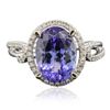 Image 1 : 14KT White Gold 3.86ct Tanzanite and Diamond Ring