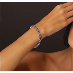 14KT White Gold 13.26ctw Tanzanite and Diamond Bracelet