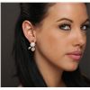 Image 2 : 14KT Rose Gold 0.63ctw Diamond and Pearl Earrings