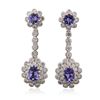 Image 1 : 14KT White Gold 3.38ctw Tanzanite and Diamond Earrings