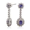 Image 2 : 14KT White Gold 3.38ctw Tanzanite and Diamond Earrings