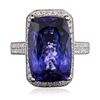 Image 3 : 18KT White Gold GIA Certified 13.23ct Tanzanite and Diamond Ring