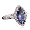 Image 2 : 14KT White Gold 3.02ct Tanzanite and Diamond Ring