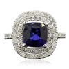 Image 1 : 14KT White Gold 3.03ct Sapphire and Diamond Ring