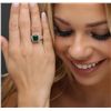 Image 2 : 14KT Yellow Gold 3.06ct Emerald and Diamond Ring