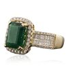 Image 4 : 14KT Yellow Gold 3.06ct Emerald and Diamond Ring