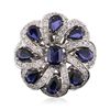 Image 3 : 14KT White Gold 7.15ctw Sapphire and Diamond Ring