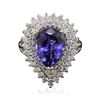 Image 3 : 14KT White and Yellow Gold 6.89ct Tanzanite and Diamond Ring