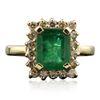 Image 1 : 14KT Yellow Gold 2.50ct Emerald and Diamond Ring