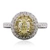 Image 3 : 18KT Two-Tone Gold 1.32ctw Diamond Engagement Ring