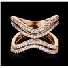 Image 3 : 18KT Rose Gold 0.90ctw Diamond Ring