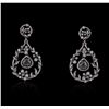 Image 3 : 14KT Black Gold 5.73ctw Black Diamond Earrings