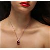 Image 2 : 14KT White Gold 11.63ct Ruby and Diamond Pendant and Chain