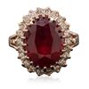 Image 3 : 14KT Rose Gold 6.74ct Ruby and Diamond Ring