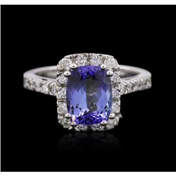 14KT White Gold 2.15ct Tanzanite and Diamond Ring