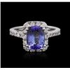 Image 1 : 14KT White Gold 2.15ct Tanzanite and Diamond Ring