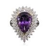 Image 3 : 14KT White and Yellow Gold 5.15ct Amethyst and Diamond Ring