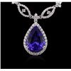 Image 4 : 18KT White Gold 19.12ct Tanzanite and Diamond Necklace