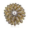 Image 2 : 14KT Yellow Gold 1.15ctw Diamond Vintage Pin