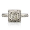 Image 1 : 14KT White Gold 1.17ctw Radiant Cut Diamond Ring