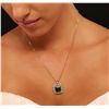 Image 2 : 14KT Yellow Gold 5.19ct Emerald and Diamond Pendant With Chain