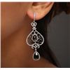 Image 2 : 14KT White Gold 7.70ctw Black Diamond Earrings